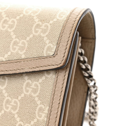 Gucci GG Supreme Monogram Textured Dollar Calfskin Mini Dionysus Chain Wallet Beige Mystic White Oatmeal 11 of 13