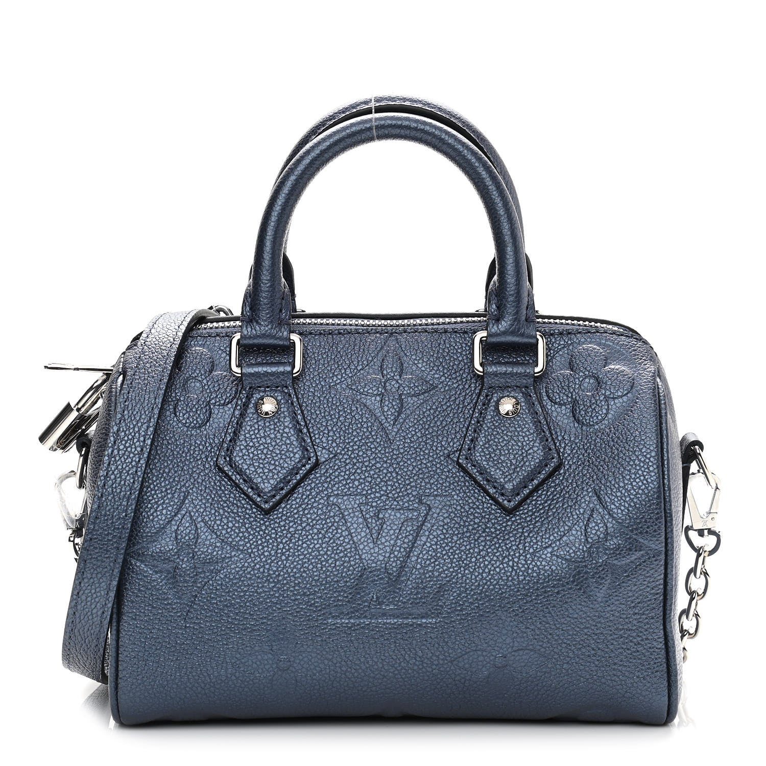 Louis Vuitton Metallic Empreinte Monogram Giant Speedy Bandouliere 20 Navy Nacre 1 of 10