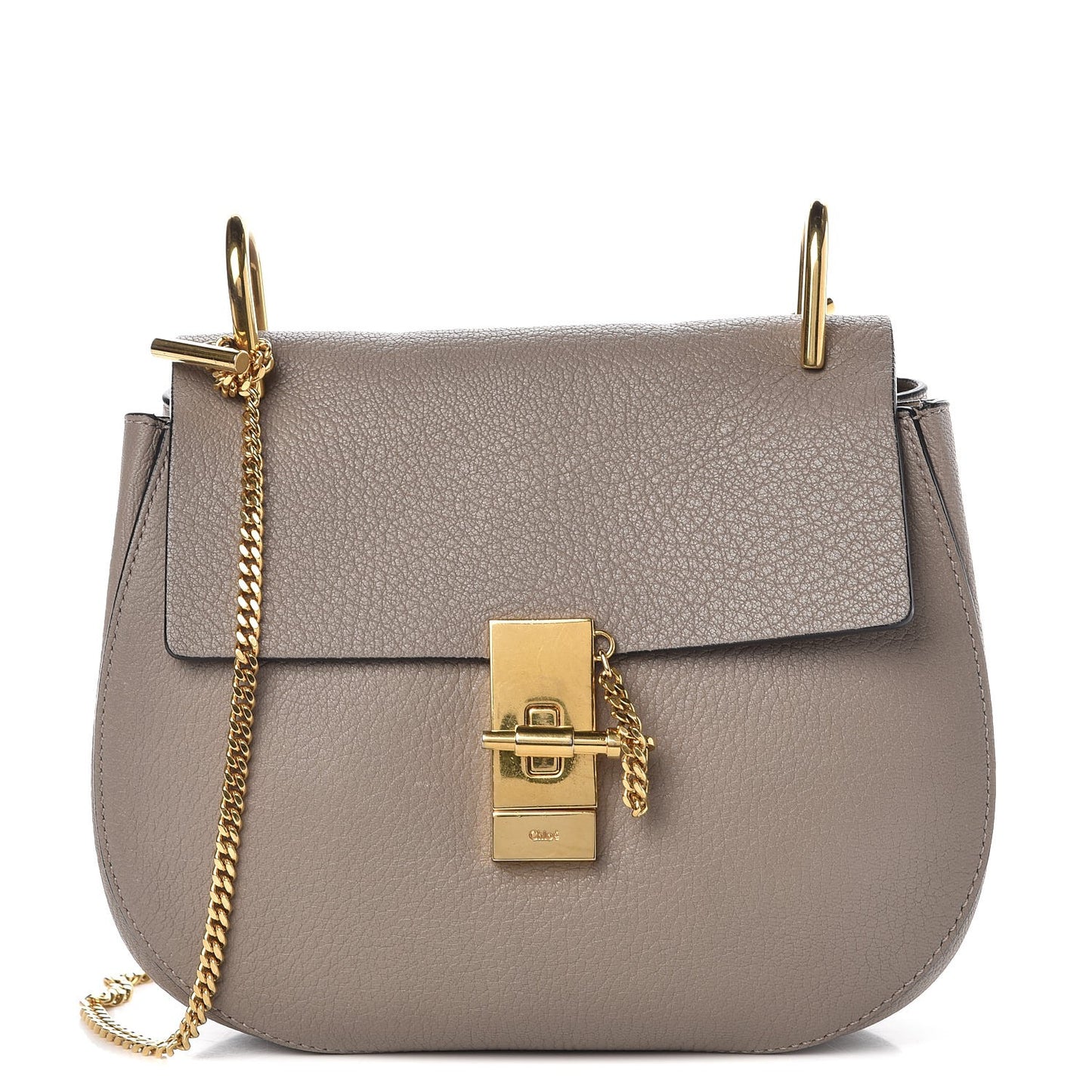 Grained Lambskin Drew Shoulder Bag Motty Grey