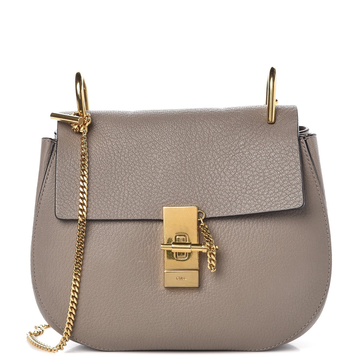 Chloe Grained Lambskin Drew Shoulder Bag Motty Grey 1 of 8