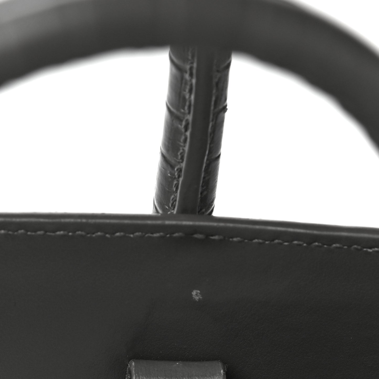 Calfskin Crocodile Embossed Baby Sac De Jour Fog