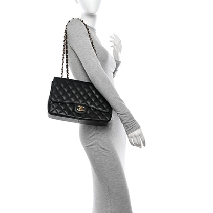 Chanel Caviar Quilted Jumbo Single Flap Black 2 of 11