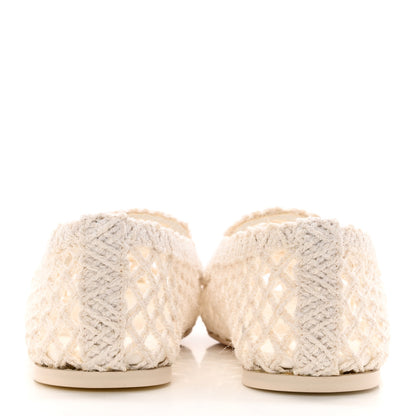 Chanel Raffia Braided CC Mocassin Loafers 41 White 5 of 15