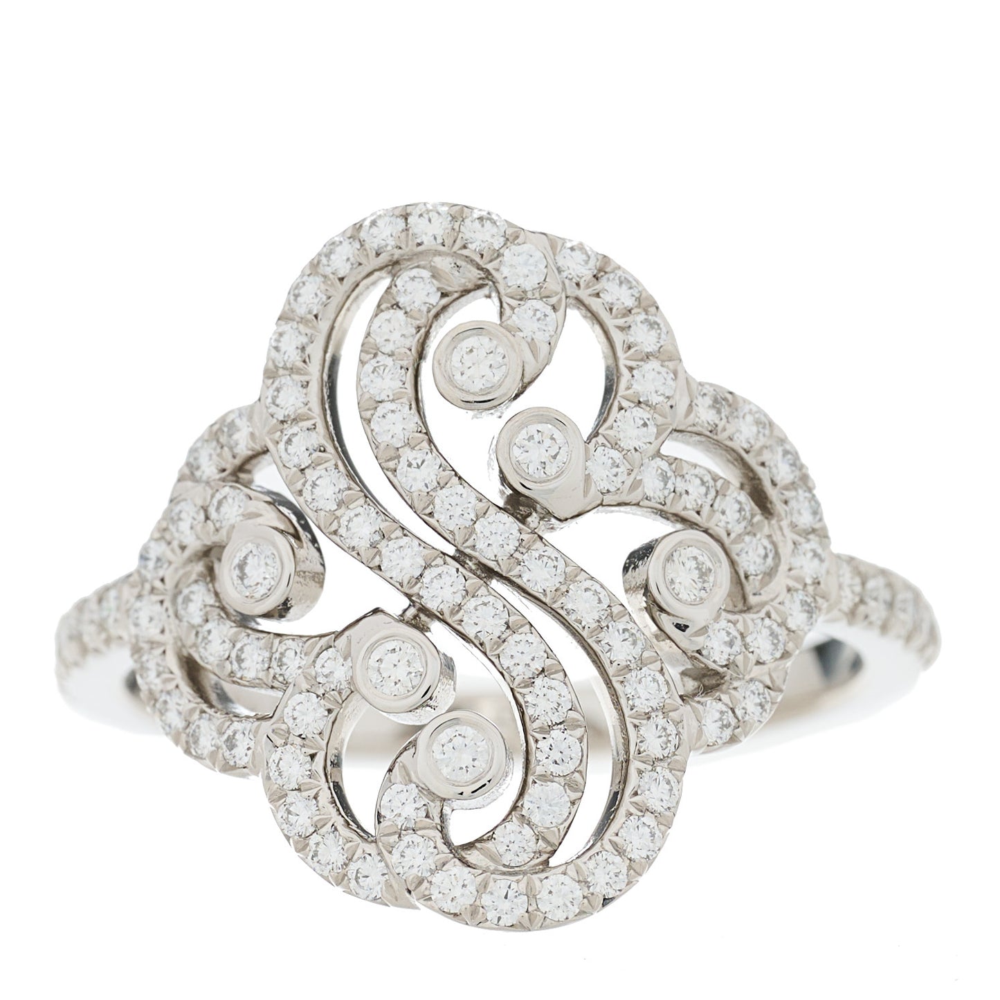 Platinum Diamond Enchant Double Heart Ring 52 6