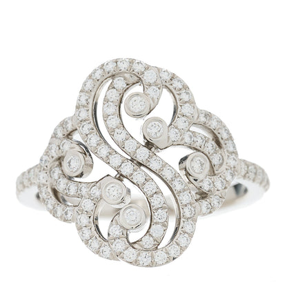 Tiffany Platinum Diamond Enchant Double Heart Ring 52 6 1 of 5