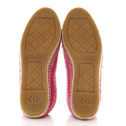 Chanel Fabric Grosgrain CC Espadrilles 39 Dark Pink Black 5 of 12