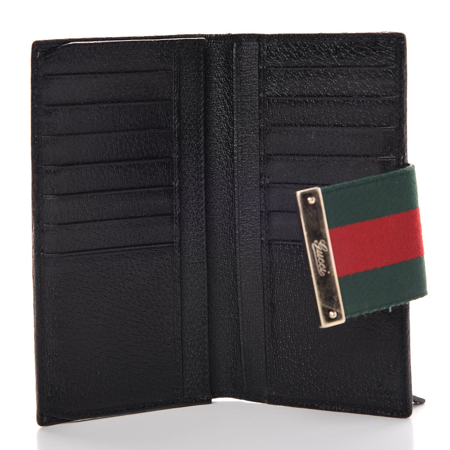 Gucci Monogram Ladies Web Continental Wallet Black 5 of 9