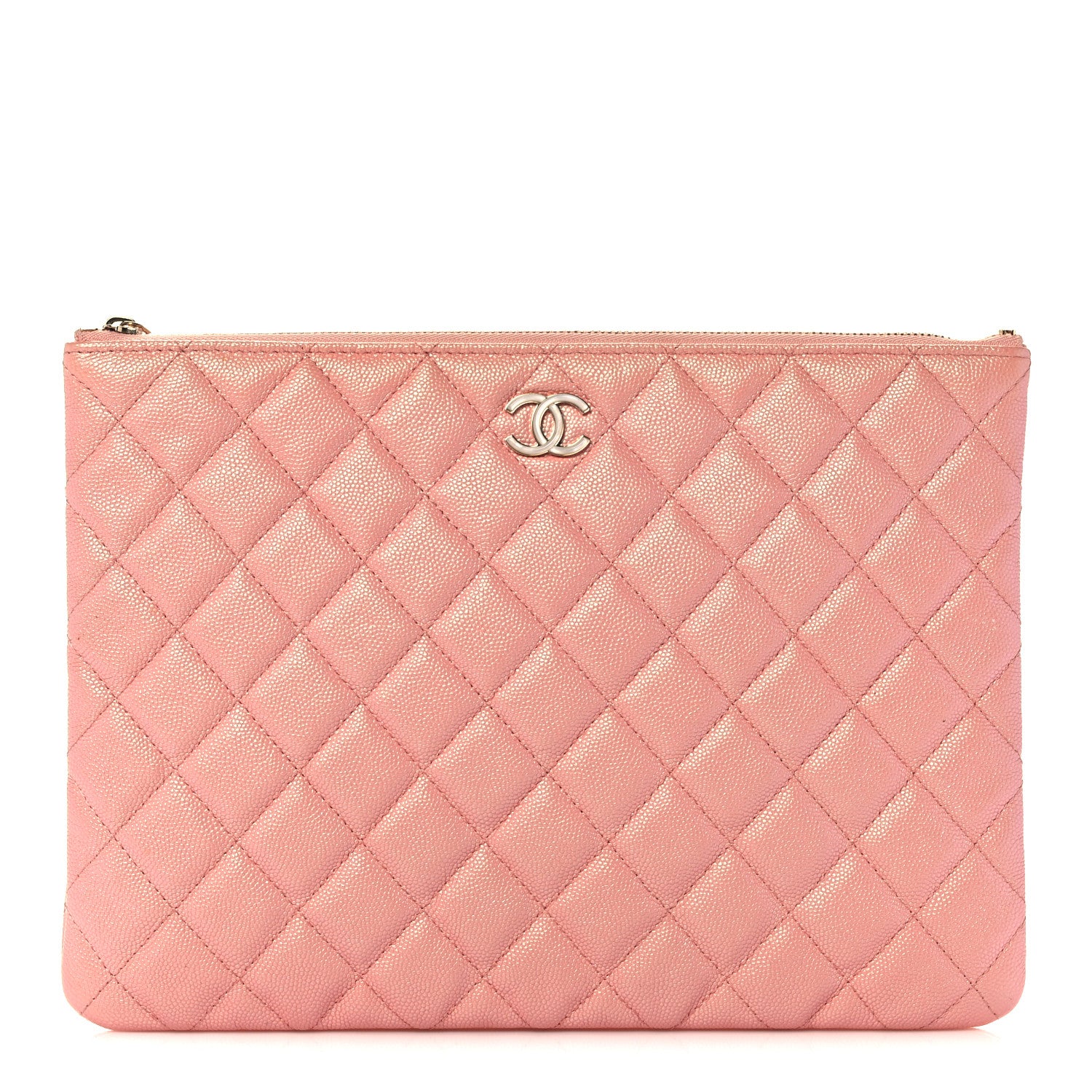 Chanel Iridescent Caviar Quilted Medium Cosmetic Case Rose Pink 1 of 9