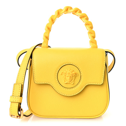 Versace Grained Calfskin Mini La Medusa Bag Yellow 1 of 9