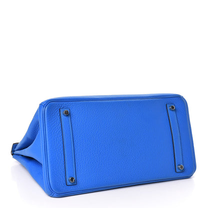 Hermes Taurillon Clemence Birkin 35 Bleu Hydra 4 of 11