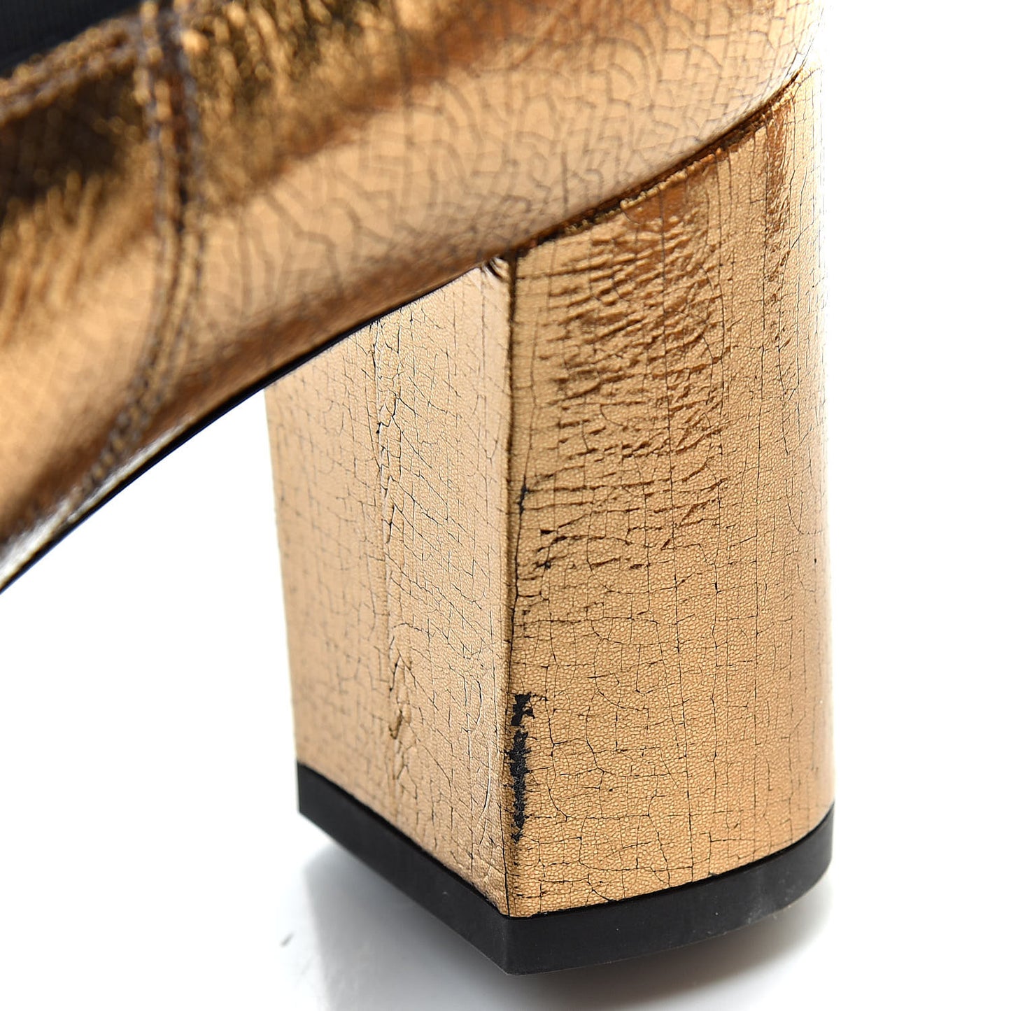 Metallic Cracked Loulou Pin Booties 38.5 Copper