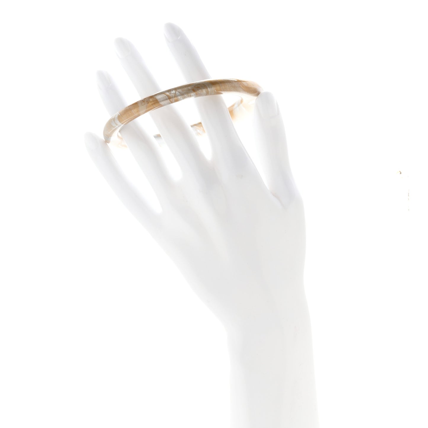 Lacquered Wood GM Stellair Bangle Bracelet T2 Black