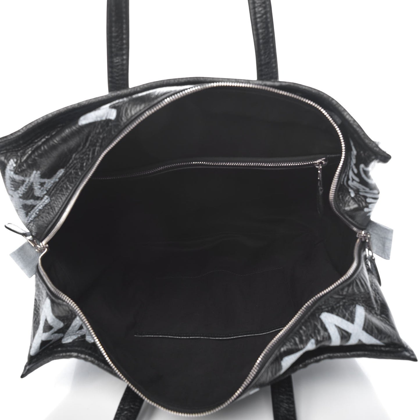 Agneau Arena Graffiti All Over Medium Bazar Shopper Tote Black White