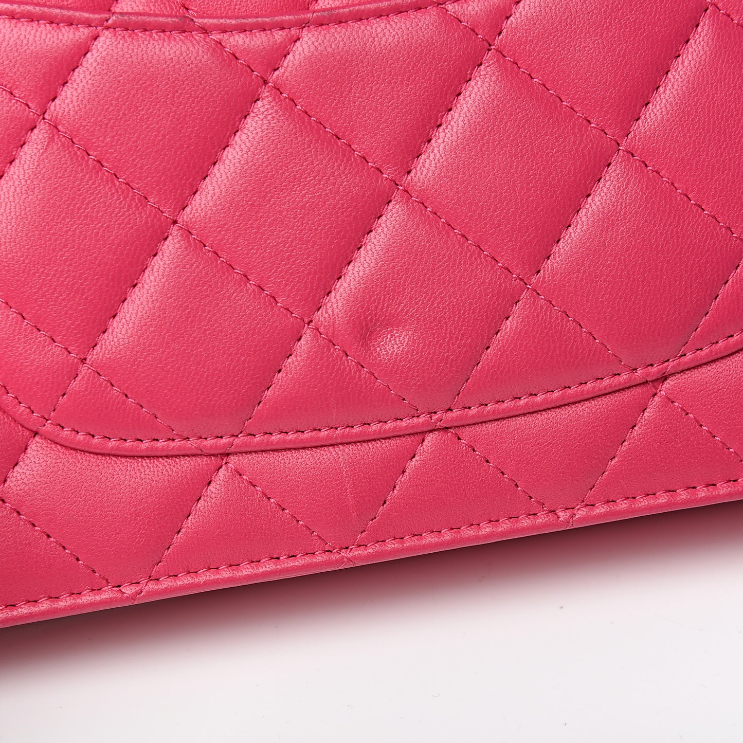 Lambskin Quilted Wallet On Chain WOC Pink