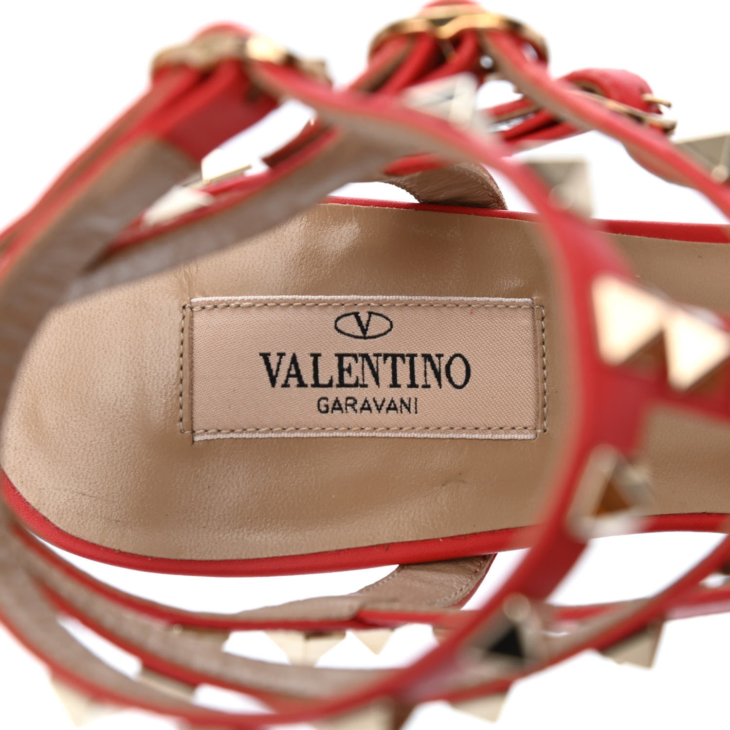Valentino Garavani Pebbled Calfskin Rockstud Ankle Strap 65mm Pumps Deep Coral 7 of 11
