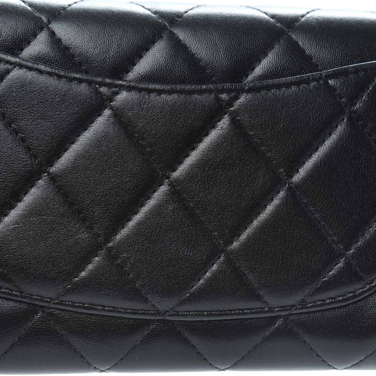Lambskin Quilted Large Flap Wallet Black