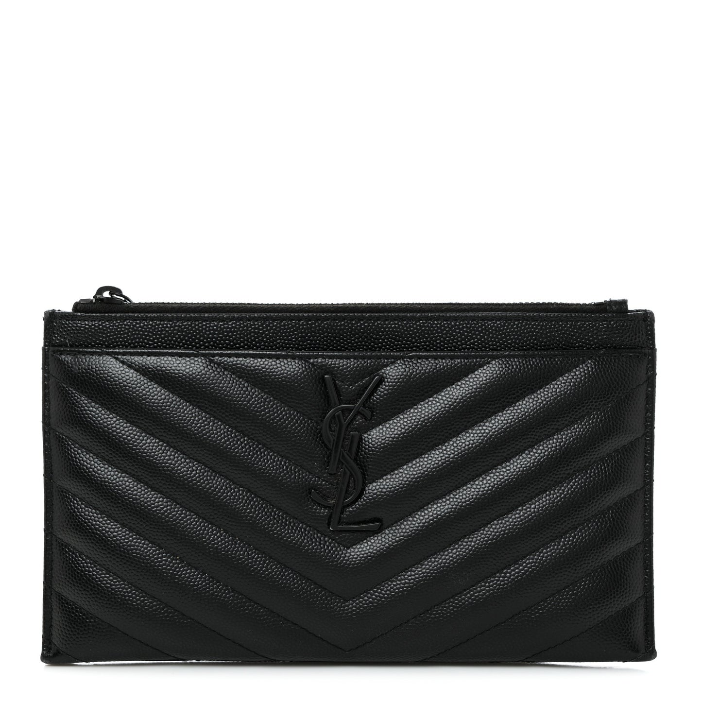 Grain De Poudre Chevron Monogram Bill Pouch Black