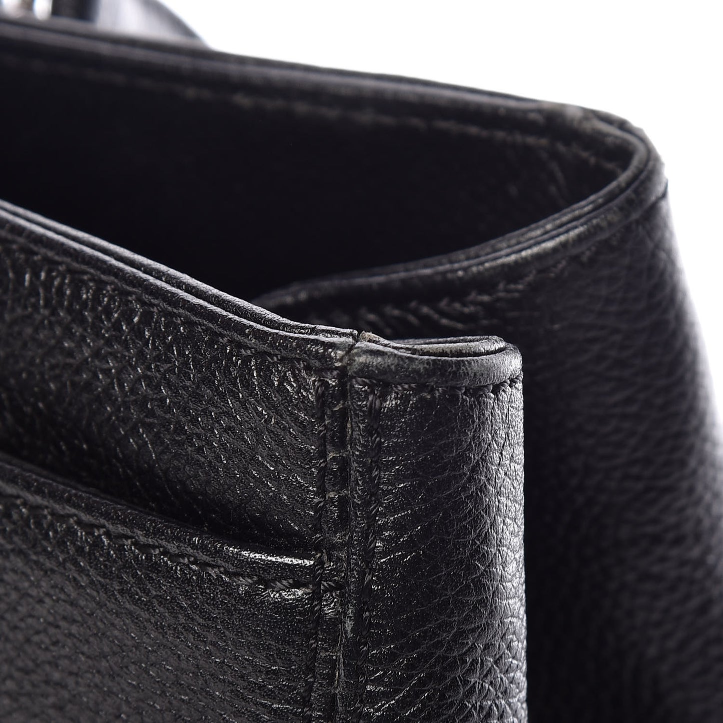 Calfskin Cerf Executive Shopper Tote Black