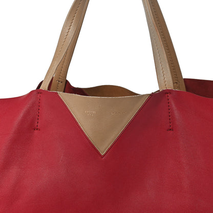 Celine Lambskin Horizontal Bi-Color Coeur Cabas Raspberry Butter 7 of 9