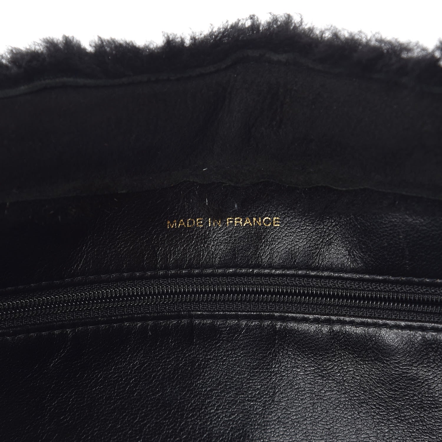 Chanel Suede Shearling Tote Black 7 of 12