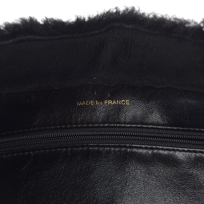 Chanel Suede Shearling Tote Black 7 of 12