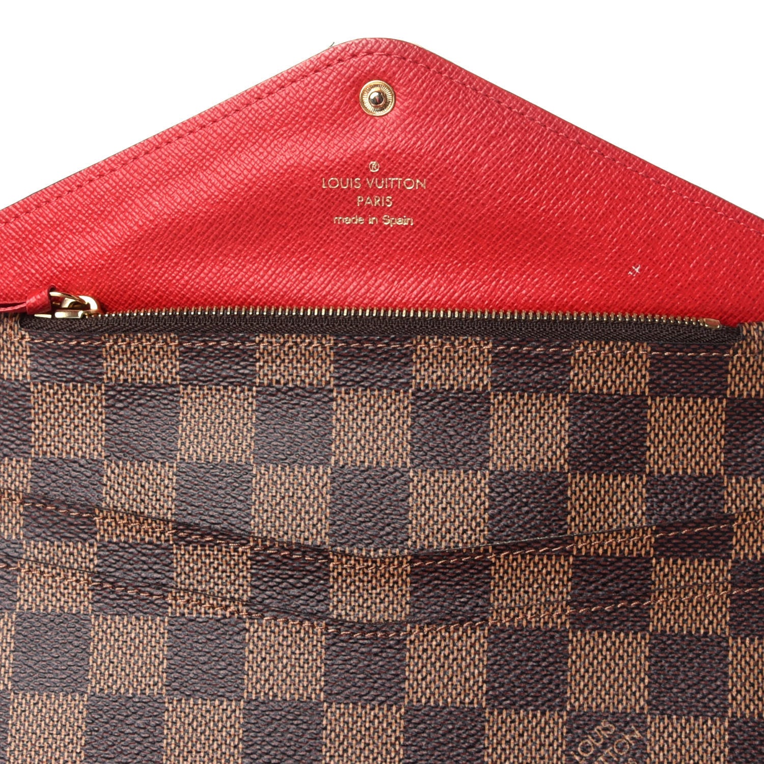 Louis Vuitton Damier Ebene Josephine Wallet Red 10 of 14