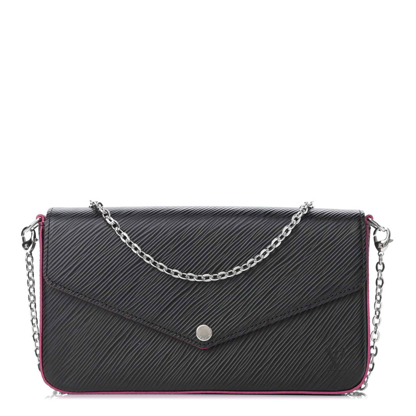 Epi Pochette Felicie Black Hot Pink