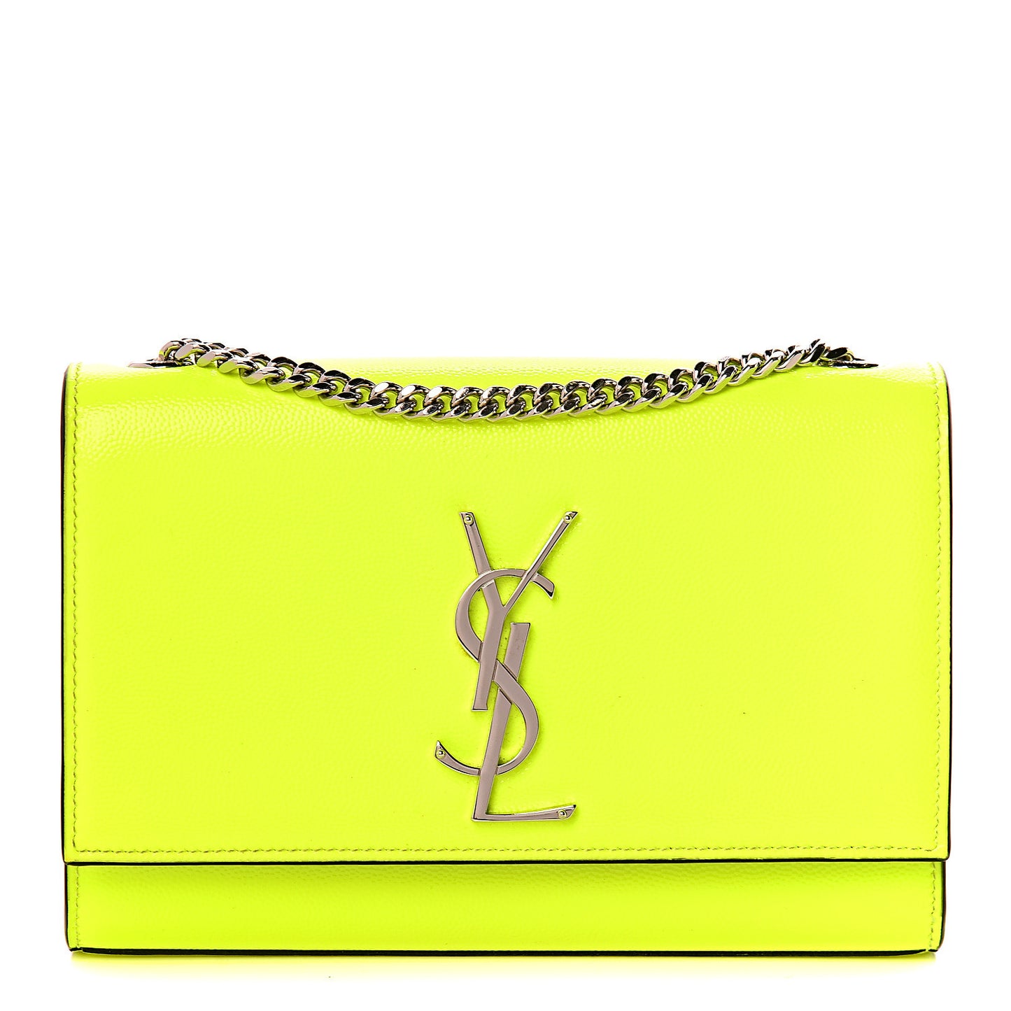 Patent Grain de Poudre Small Monogram Kate Satchel Neon Yellow