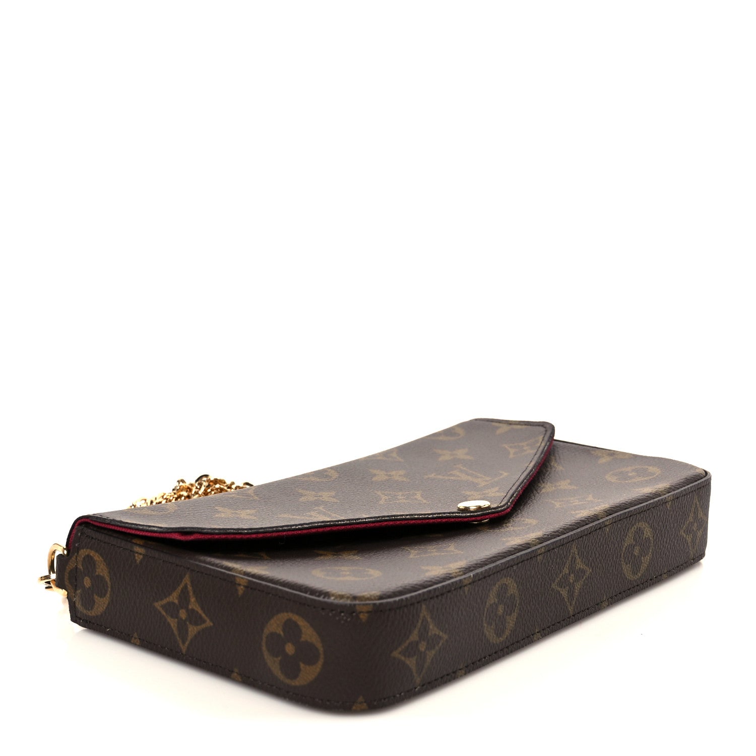 Louis Vuitton Monogram Pochette Felicie Chain Wallet Fuchsia 5 of 16
