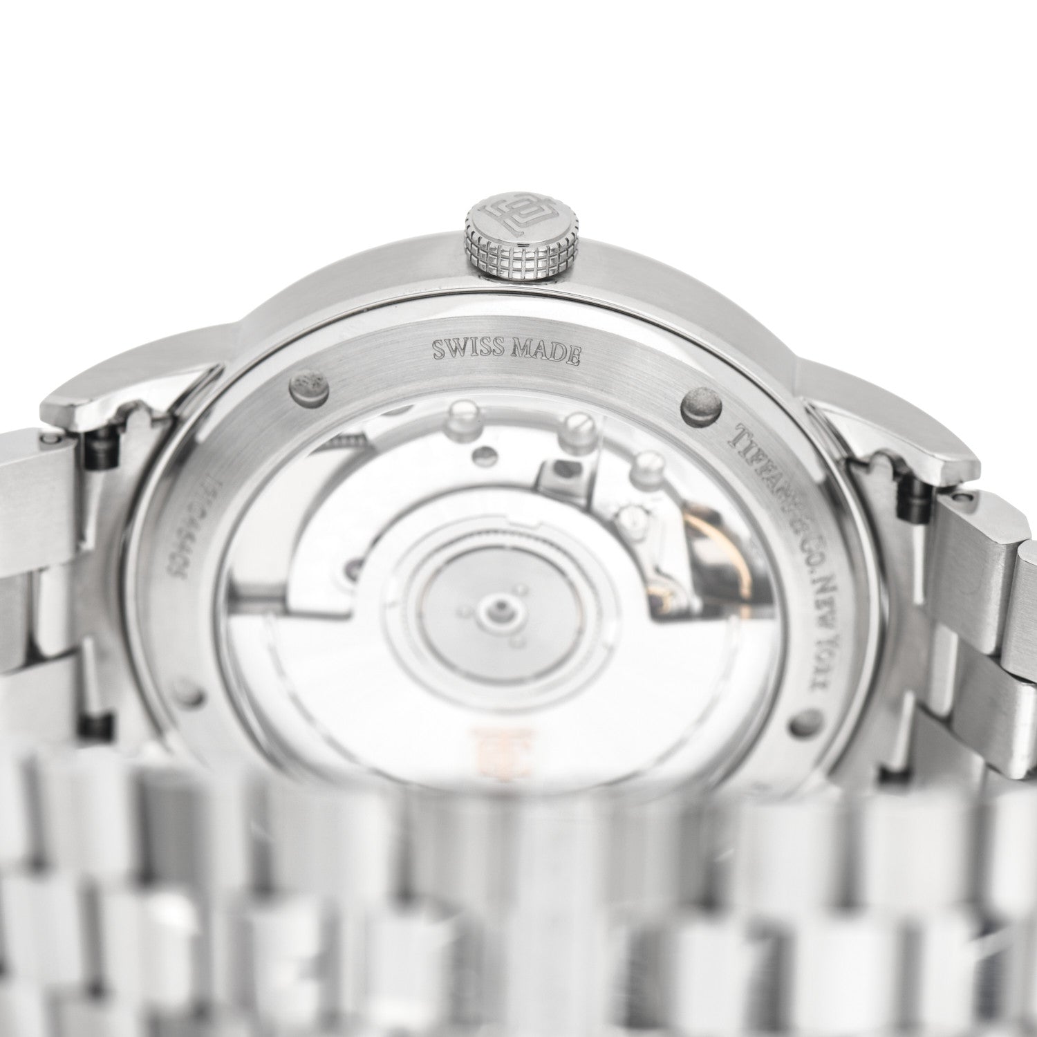 Tiffany Stainless Steel Diamond Bezel 34mm CT60 3-Hand Automatic Watch Grey 4 of 4