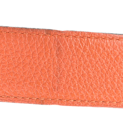 Hermes Box Togo 32mm Strie H Belt 90 36 Chocolate Orange 6 of 7