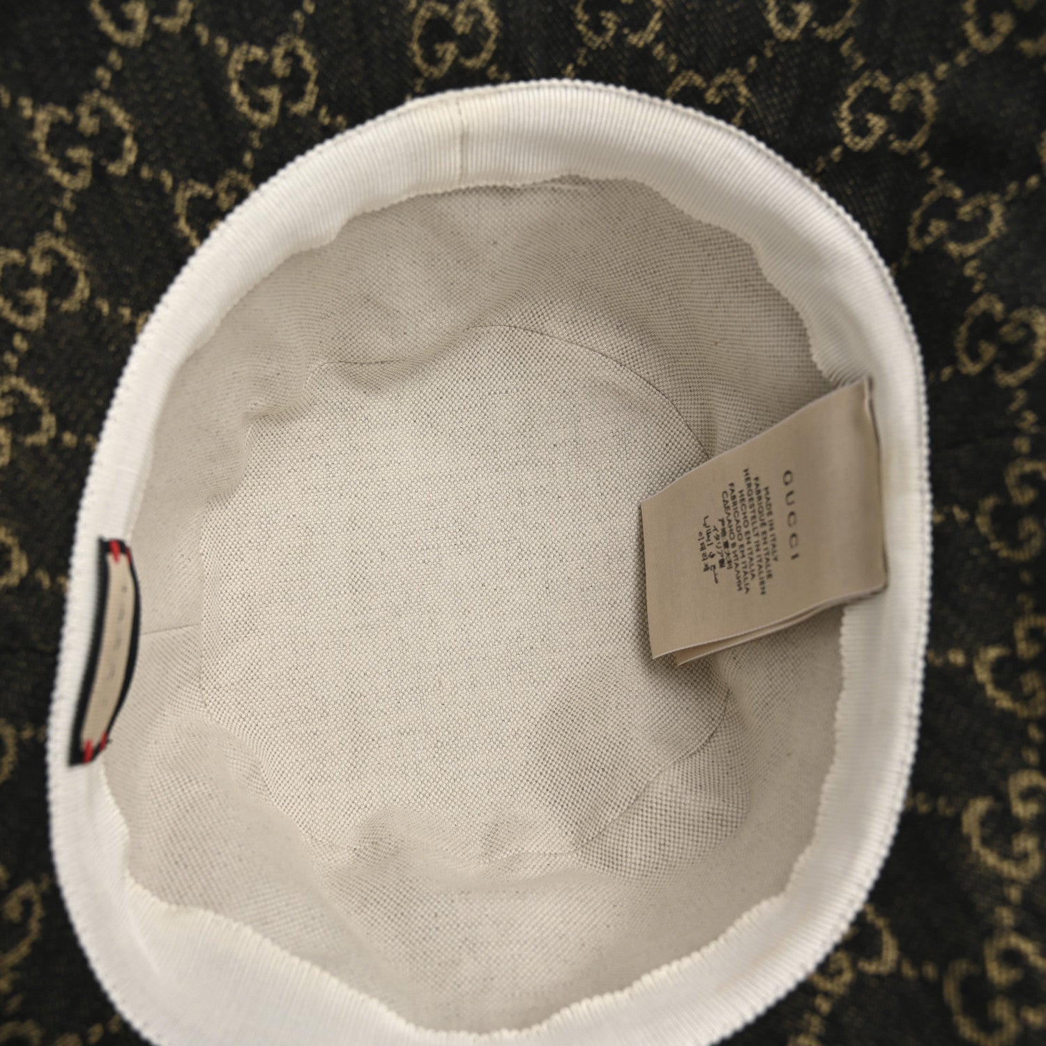 Gucci Jacquard Denim GG Monogram Oscar Bucket Hat M Black Ivory 7 of 9