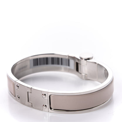 Hermes Enamel Charniere Uni Narrow Hinged Bracelet S Beige Rose 11 of 12