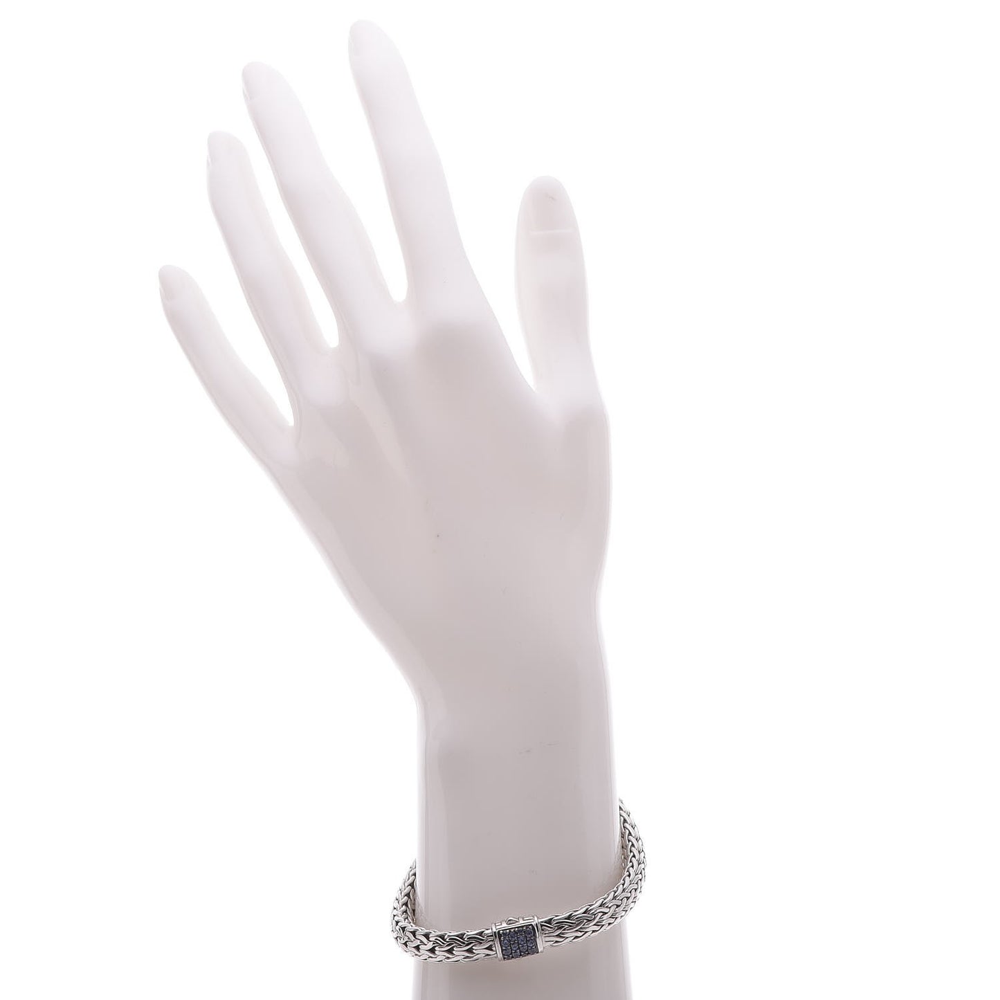 Sterling Silver Blue Sapphire 7.5mm Classic Chain Bracelet M