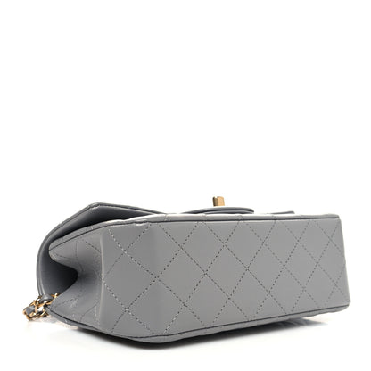 Chanel Lambskin Metal Quilted Mini Top Handle Rectangular Flap Grey 4 of 11