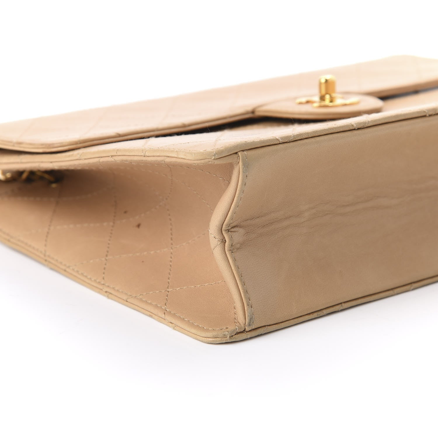 Chanel Lambskin Quilted Maxi Single Flap Beige 6 of 15