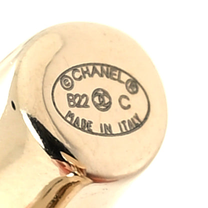 Chanel Metal Large CC Earrings Light Gold 4 of 5