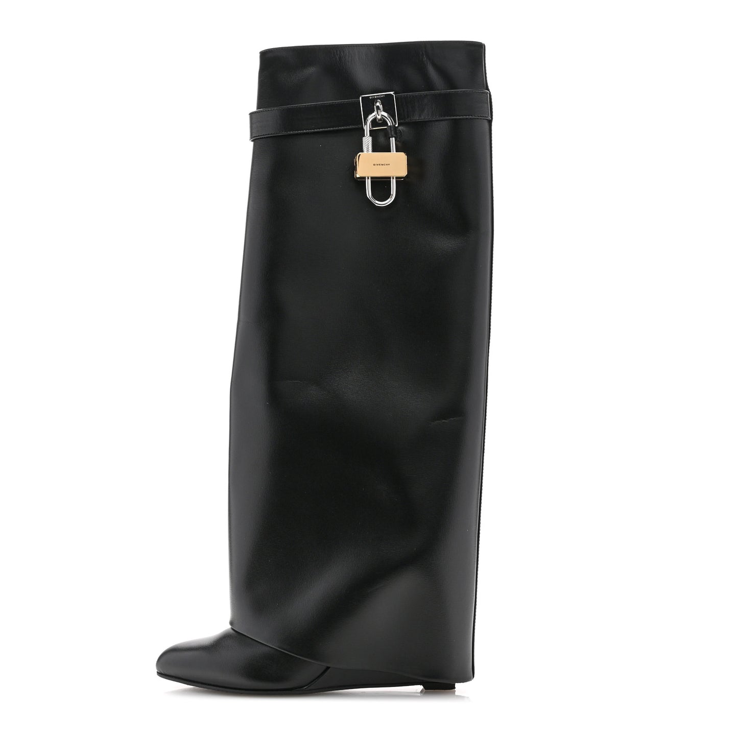 Calfskin Shark Lock Pant Boots 38 Black