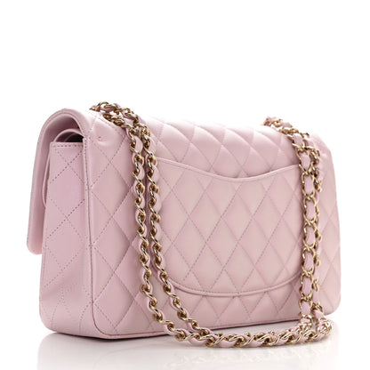 Chanel Iridescent Calfskin Quilted Medium Double Flap Light Pink 2 of 11