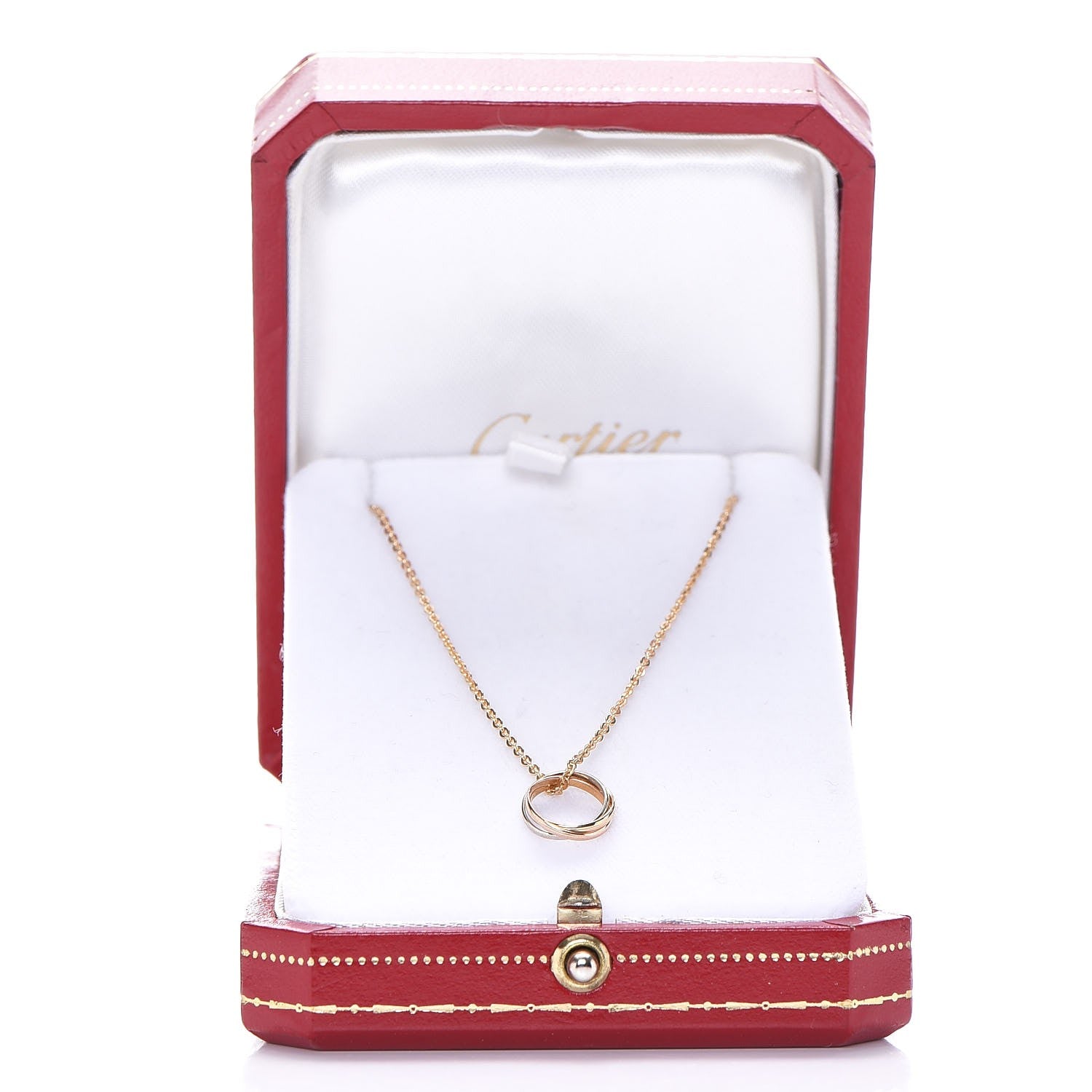 Cartier 18K Pink Yellow White Gold Trinity Pendant Necklace 7 of 7