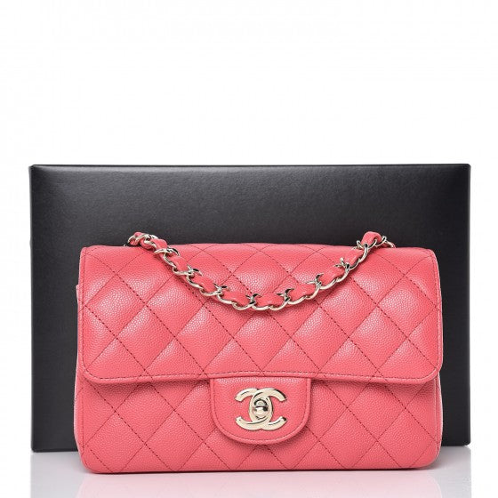 Chanel Caviar Quilted Mini Rectangular Flap Dark Pink 8 of 8