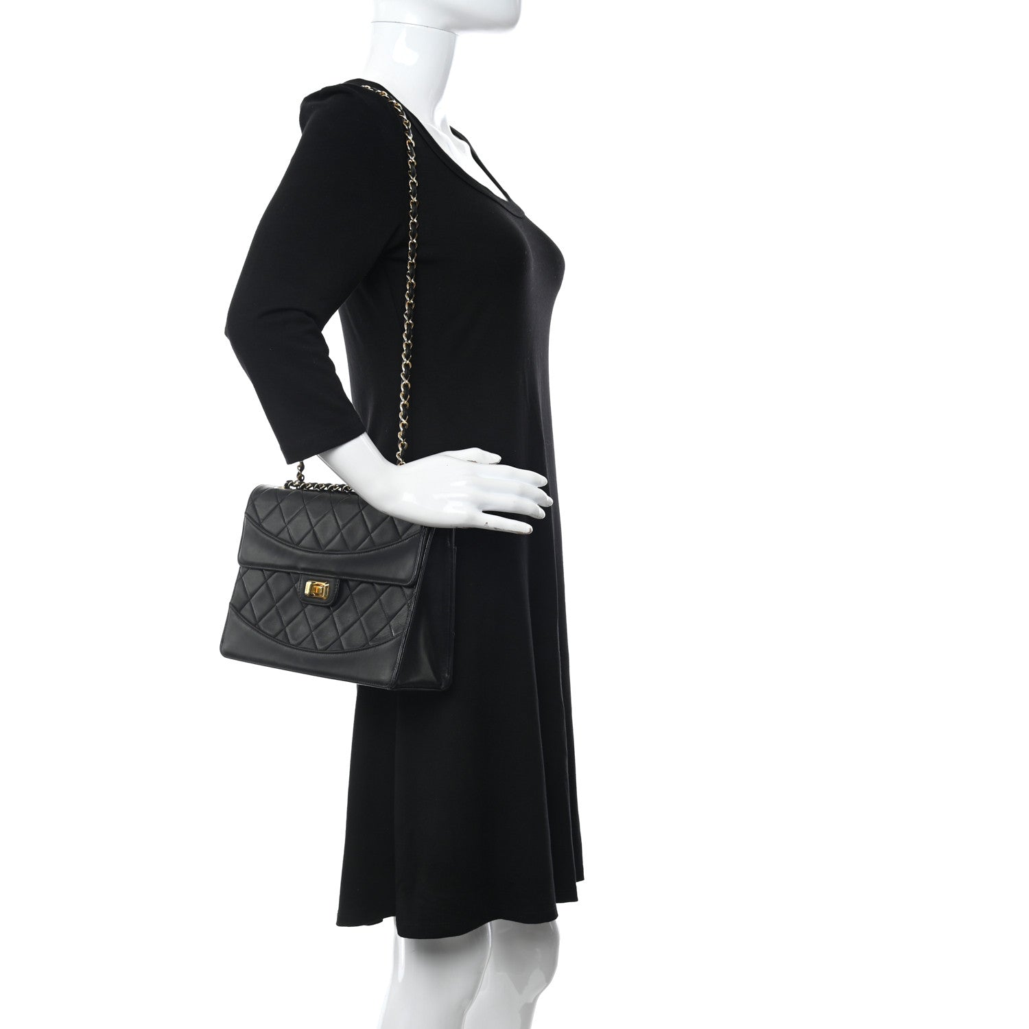 Chanel Lambskin Quilted Medium Mademoiselle Single Flap Black 2 of 13