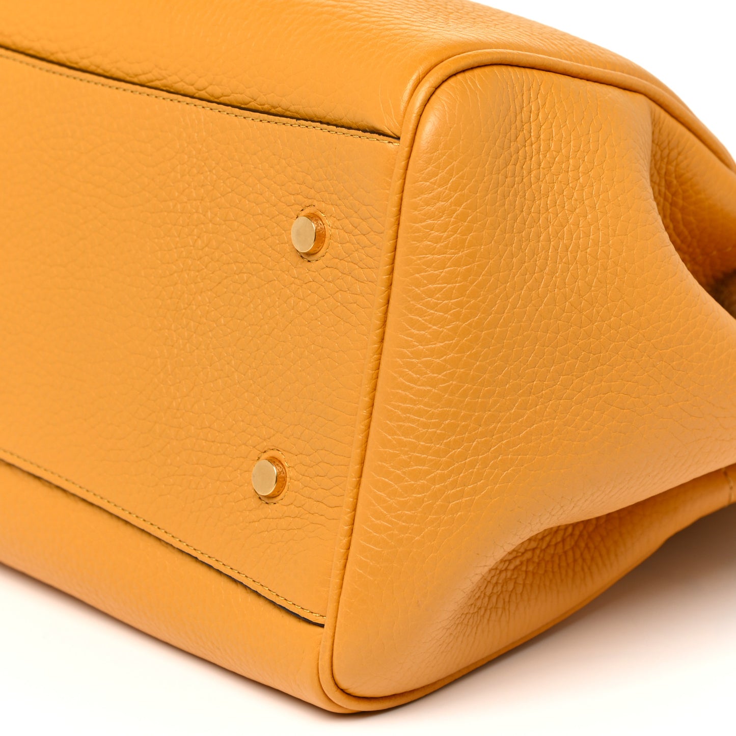Heavy Grain Calfskin Small Belted Bayswater Tote Deep Amber