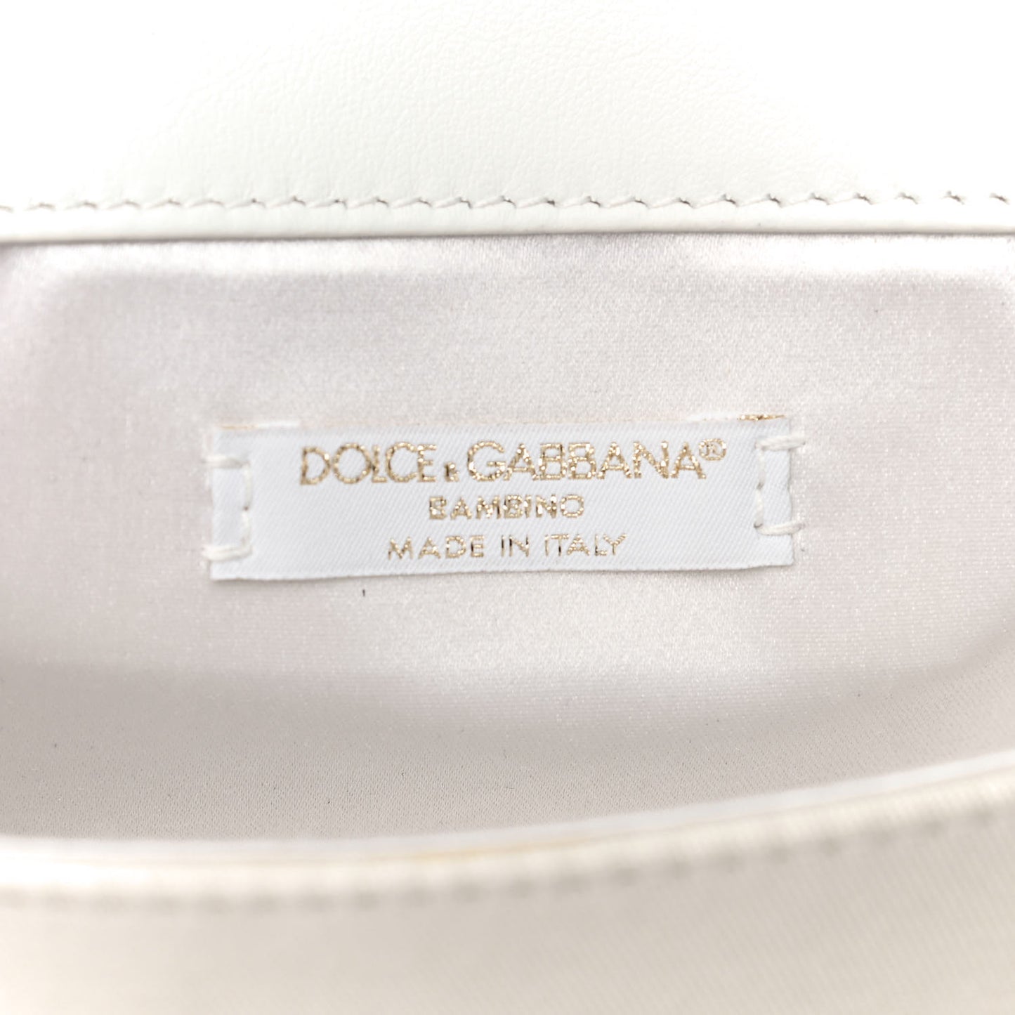 Canvas Crystal Embellished Childrens Bow Chain Clutch White