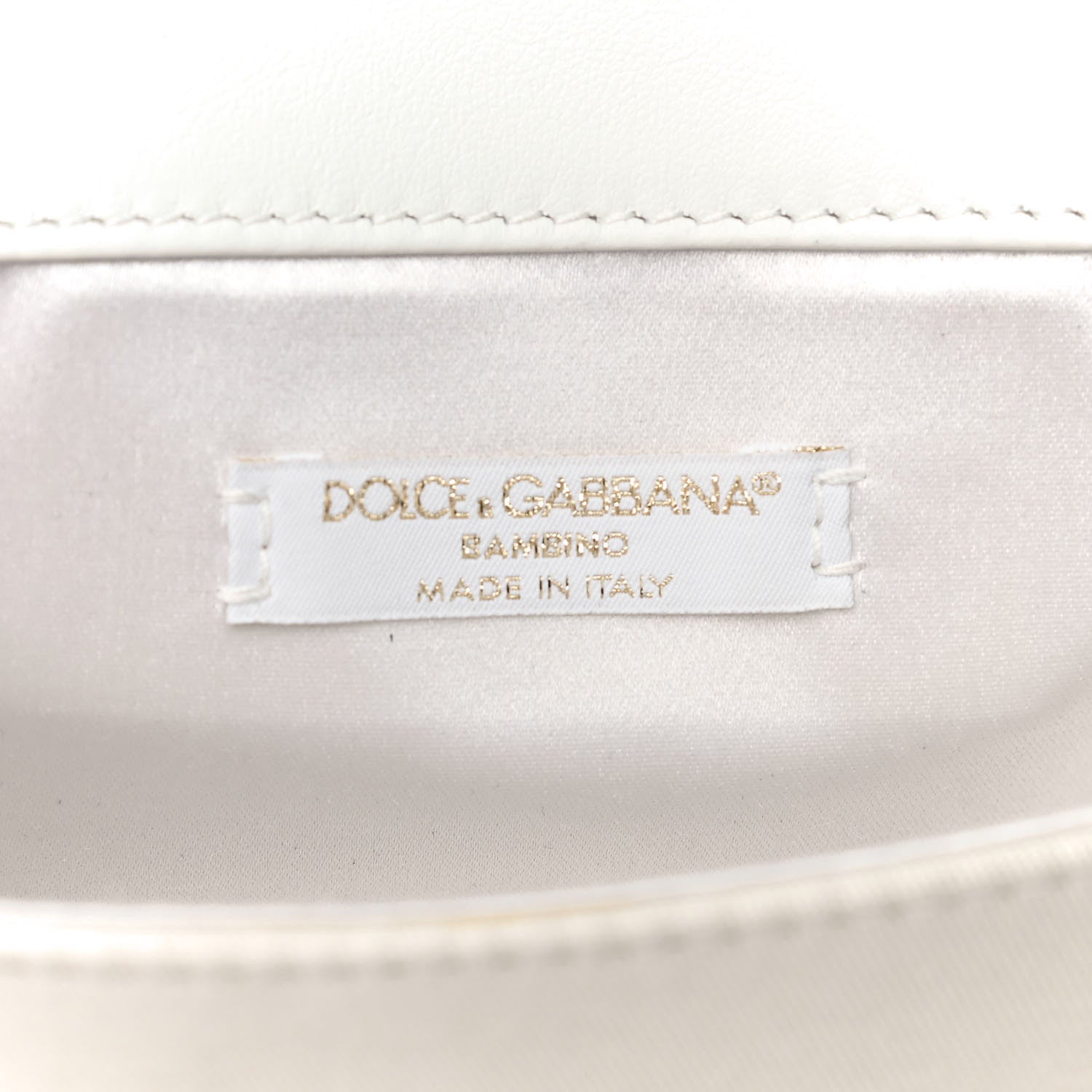 Dolce & Gabbana Canvas Crystal Embellished Childrens Bow Chain Clutch White 5 of 12