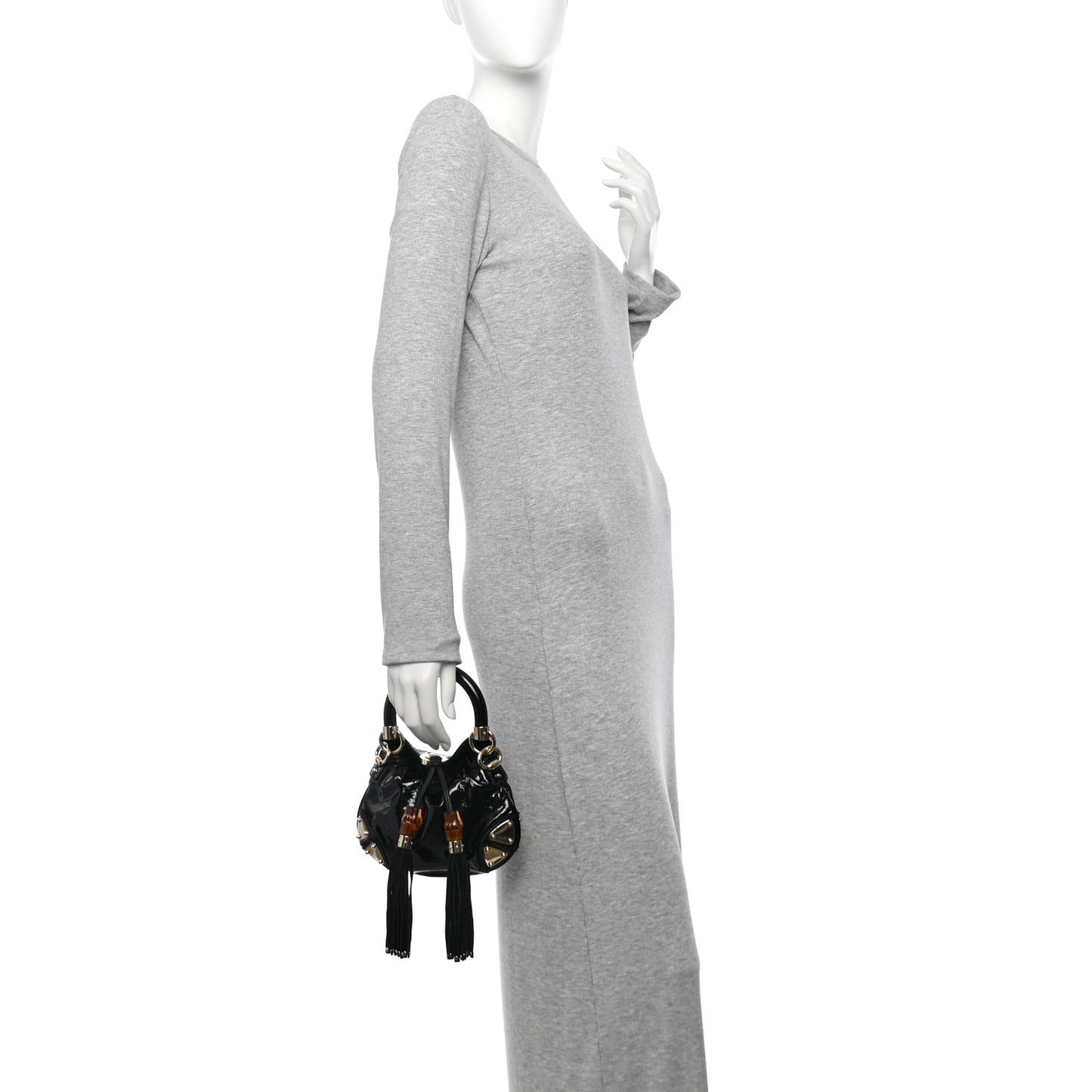 Patent Mini Indy Top Handle Hobo Black