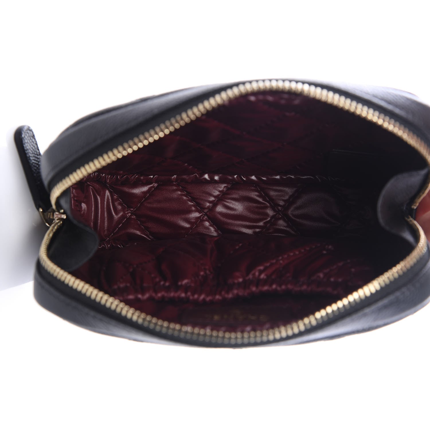 Chanel Caviar Quilted Small Curvy Pouch Cosmetic Case Black 4 of 9
