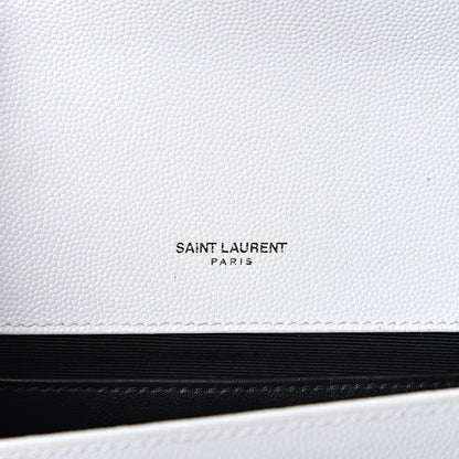 Saint Laurent Grain De Poudre Small Monogram Kate Satchel Porcellana Black 5 of 9