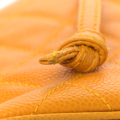 Chanel Caviar Quilted Drawstring Backpack Yellow 13 of 15