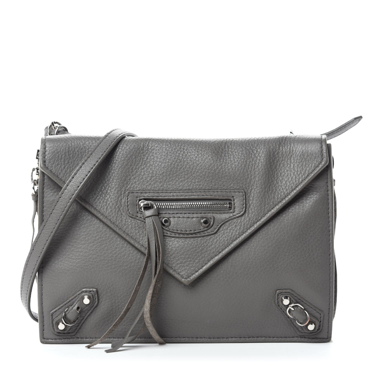 Balenciaga Veau Papier Classic Silver Hardware Triple XS Zip Around Crossbody Gris Acier 1 of 13